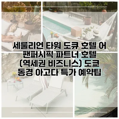 세룰리언 타워 도큐 호텔 어 팬퍼시픽 파트너 호텔 (역세권 비즈니스) 도쿄 동경 아고다 특가 예약팁