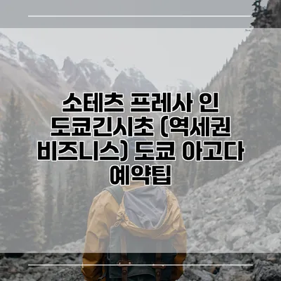 소테츠 프레사 인 도쿄긴시초 (역세권 비즈니스) 도쿄 아고다 예약팁