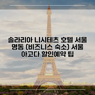 솔라리아 니시테츠 호텔 서울 명동 (비즈니스 숙소) 서울 아고다 할인예약 팁
