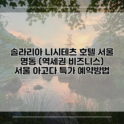 솔라리아 니시테츠 호텔 서울 명동 (역세권 비즈니스) 서울 아고다 특가 예약방법