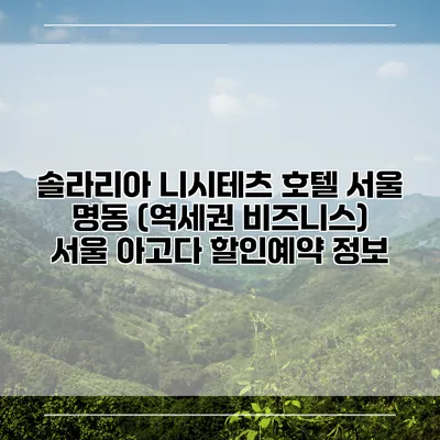 솔라리아 니시테츠 호텔 서울 명동 (역세권 비즈니스) 서울 아고다 할인예약 정보