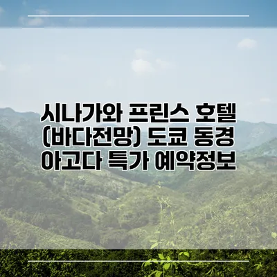 시나가와 프린스 호텔 (바다전망) 도쿄 동경 아고다 특가 예약정보