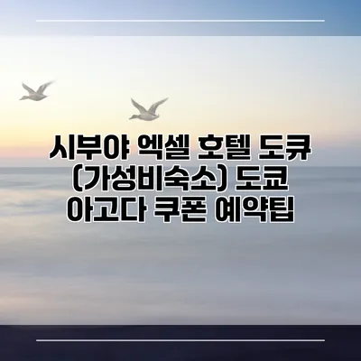 시부야 엑셀 호텔 도큐 (가성비숙소) 도쿄 아고다 쿠폰 예약팁