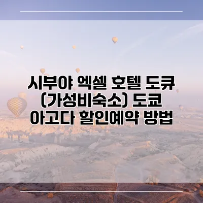 시부야 엑셀 호텔 도큐 (가성비숙소) 도쿄 아고다 할인예약 방법