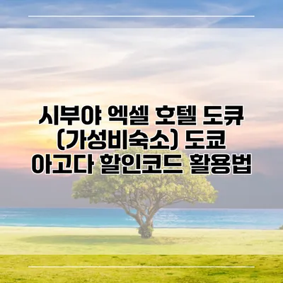 시부야 엑셀 호텔 도큐 (가성비숙소) 도쿄 아고다 할인코드 활용법