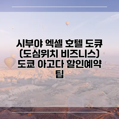 시부야 엑셀 호텔 도큐 (도심위치 비즈니스) 도쿄 아고다 할인예약 팁