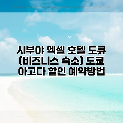 시부야 엑셀 호텔 도큐 (비즈니스 숙소) 도쿄 아고다 할인 예약방법