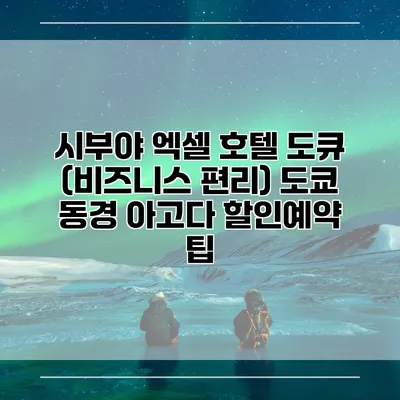 시부야 엑셀 호텔 도큐 (비즈니스 편리) 도쿄 동경 아고다 할인예약 팁
