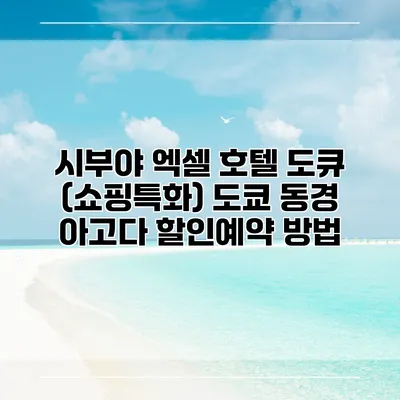 시부야 엑셀 호텔 도큐 (쇼핑특화) 도쿄 동경 아고다 할인예약 방법
