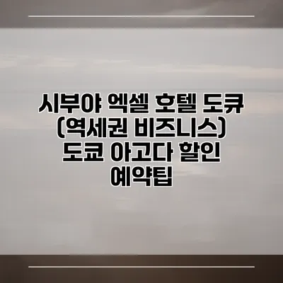 시부야 엑셀 호텔 도큐 (역세권 비즈니스) 도쿄 아고다 할인 예약팁