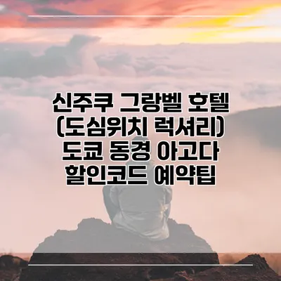 신주쿠 그랑벨 호텔 (도심위치 럭셔리) 도쿄 동경 아고다 할인코드 예약팁