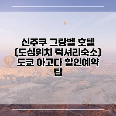 신주쿠 그랑벨 호텔 (도심위치 럭셔리숙소) 도쿄 아고다 할인예약 팁