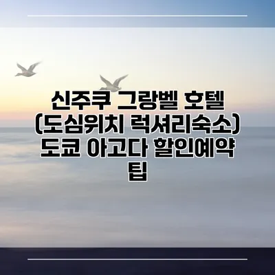 신주쿠 그랑벨 호텔 (도심위치 럭셔리숙소) 도쿄 아고다 할인예약 팁