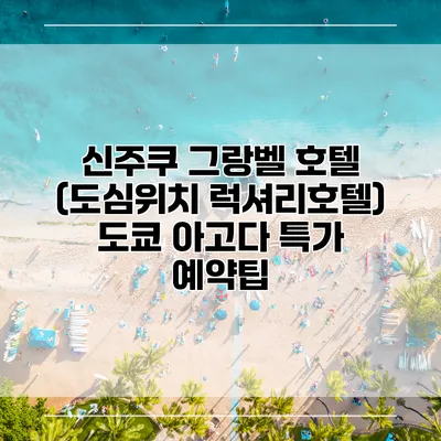 신주쿠 그랑벨 호텔 (도심위치 럭셔리호텔) 도쿄 아고다 특가 예약팁