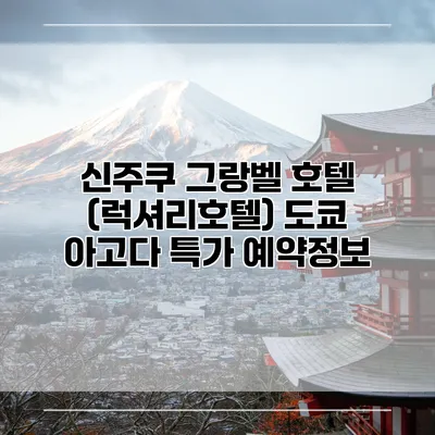 신주쿠 그랑벨 호텔 (럭셔리호텔) 도쿄 아고다 특가 예약정보