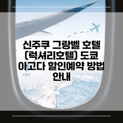 신주쿠 그랑벨 호텔 (럭셔리호텔) 도쿄 아고다 할인예약 방법 안내