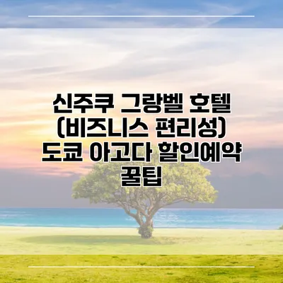 신주쿠 그랑벨 호텔 (비즈니스 편리성) 도쿄 아고다 할인예약 꿀팁