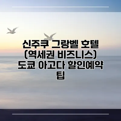 신주쿠 그랑벨 호텔 (역세권 비즈니스) 도쿄 아고다 할인예약 팁