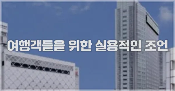 여행객들을 위한 실용적인 조언