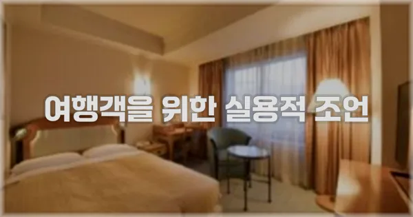 여행객을 위한 실용적 조언
