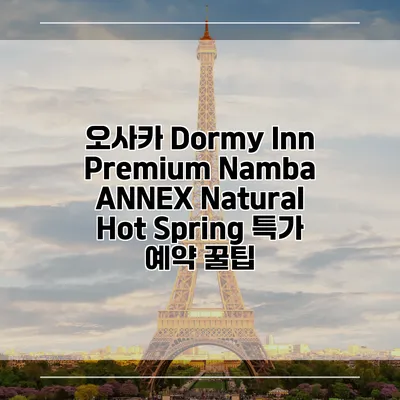 오사카 Dormy Inn Premium Namba ANNEX Natural Hot Spring 특가 예약 꿀팁