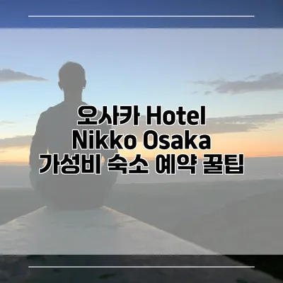 오사카 Hotel Nikko Osaka 가성비 숙소 예약 꿀팁