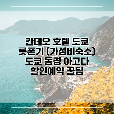 칸데오 호텔 도쿄 롯폰기 (가성비숙소) 도쿄 동경 아고다 할인예약 꿀팁