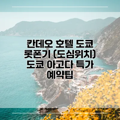 칸데오 호텔 도쿄 롯폰기 (도심위치) 도쿄 아고다 특가 예약팁
