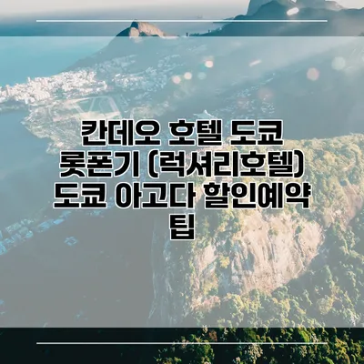 칸데오 호텔 도쿄 롯폰기 (럭셔리호텔) 도쿄 아고다 할인예약 팁
