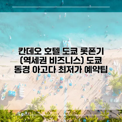 칸데오 호텔 도쿄 롯폰기 (역세권 비즈니스) 도쿄 동경 아고다 최저가 예약팁
