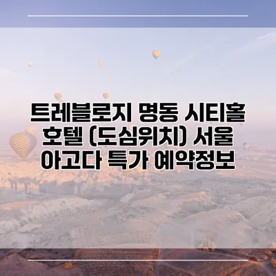 트레블로지 명동 시티홀 호텔 (도심위치) 서울 아고다 특가 예약정보