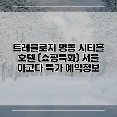 트레블로지 명동 시티홀 호텔 (쇼핑특화) 서울 아고다 특가 예약정보