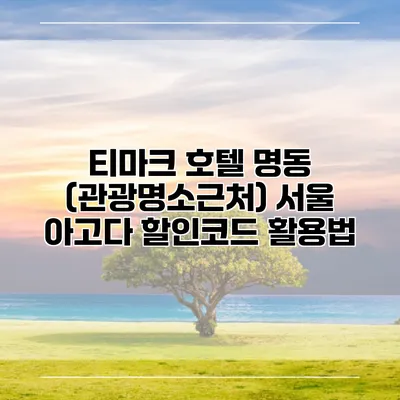 티마크 호텔 명동 (관광명소근처) 서울 아고다 할인코드 활용법