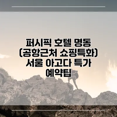 퍼시픽 호텔 명동 (공항근처 쇼핑특화) 서울 아고다 특가 예약팁