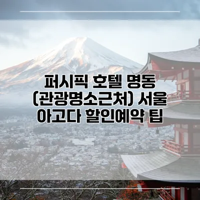 퍼시픽 호텔 명동 (관광명소근처) 서울 아고다 할인예약 팁