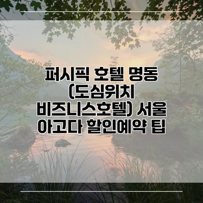 퍼시픽 호텔 명동 (도심위치 비즈니스호텔) 서울 아고다 할인예약 팁