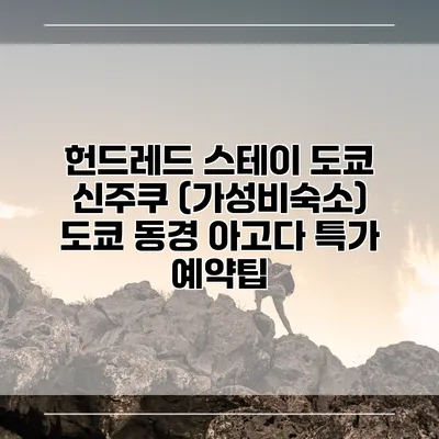 헌드레드 스테이 도쿄 신주쿠 (가성비숙소) 도쿄 동경 아고다 특가 예약팁