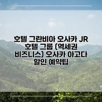 호텔 그란비아 오사카 JR 호텔 그룹 (역세권 비즈니스) 오사카 아고다 할인 예약팁