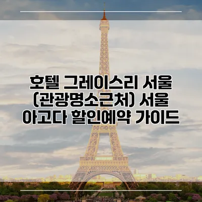 호텔 그레이스리 서울 (관광명소근처) 서울 아고다 할인예약 가이드