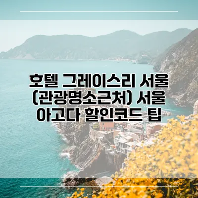 호텔 그레이스리 서울 (관광명소근처) 서울 아고다 할인코드 팁