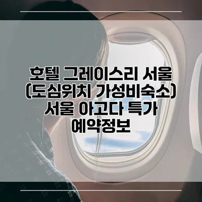 호텔 그레이스리 서울 (도심위치 가성비숙소) 서울 아고다 특가 예약정보