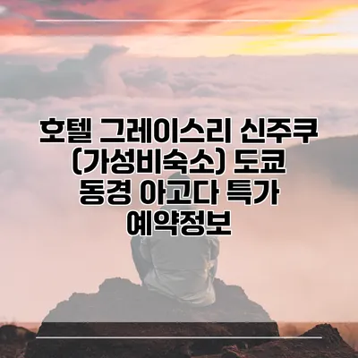 호텔 그레이스리 신주쿠 (가성비숙소) 도쿄 동경 아고다 특가 예약정보