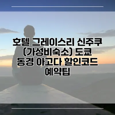 호텔 그레이스리 신주쿠 (가성비숙소) 도쿄 동경 아고다 할인코드 예약팁