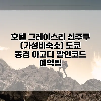 호텔 그레이스리 신주쿠 (가성비숙소) 도쿄 동경 아고다 할인코드 예약팁