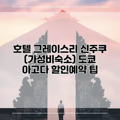 호텔 그레이스리 신주쿠 (가성비숙소) 도쿄 아고다 할인예약 팁