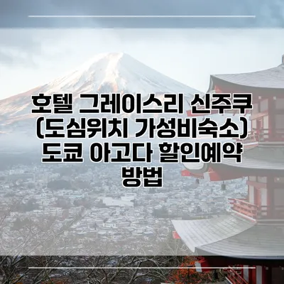 호텔 그레이스리 신주쿠 (도심위치 가성비숙소) 도쿄 아고다 할인예약 방법