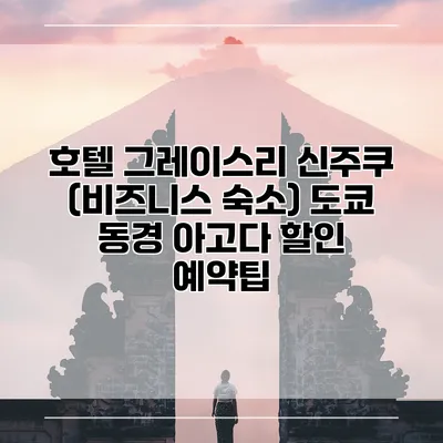 호텔 그레이스리 신주쿠 (비즈니스 숙소) 도쿄 동경 아고다 할인 예약팁
