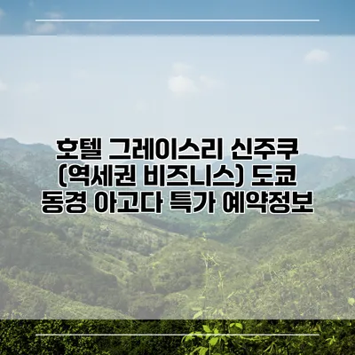호텔 그레이스리 신주쿠 (역세권 비즈니스) 도쿄 동경 아고다 특가 예약정보