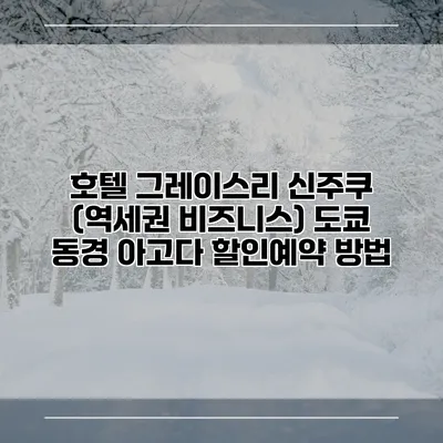 호텔 그레이스리 신주쿠 (역세권 비즈니스) 도쿄 동경 아고다 할인예약 방법
