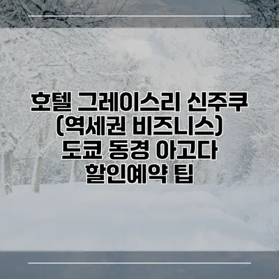 호텔 그레이스리 신주쿠 (역세권 비즈니스) 도쿄 동경 아고다 할인예약 팁